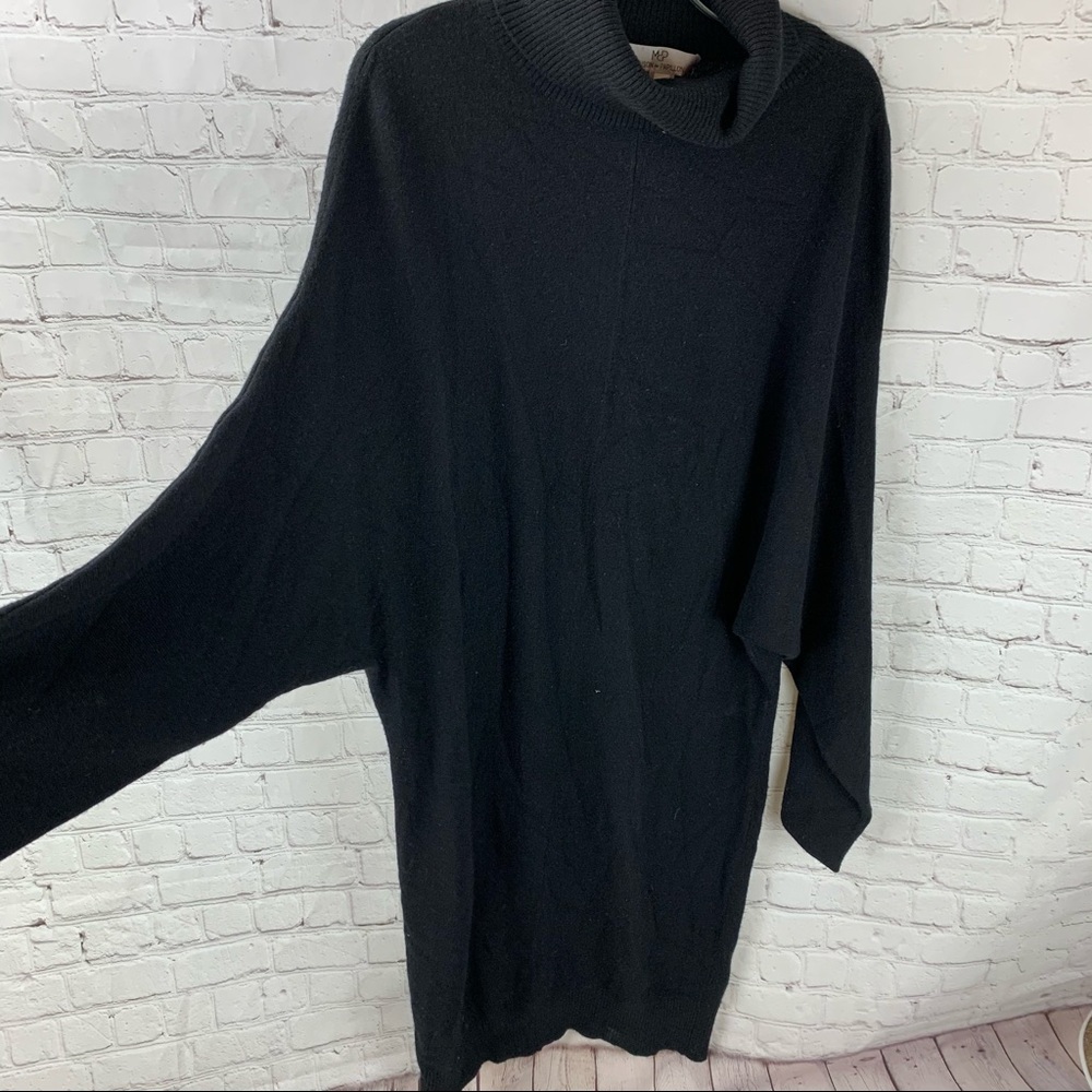Maison De Papillon Yoko Cuffed Cashmere Sweater Dress Black Size L - Picture 6 of 8